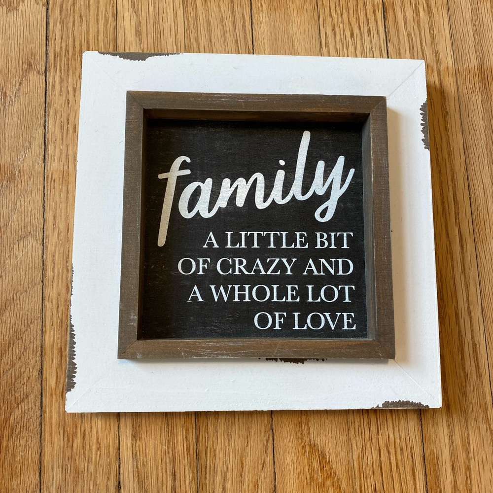 7x7 decor picture family a little but of crazy and a whole lot of love